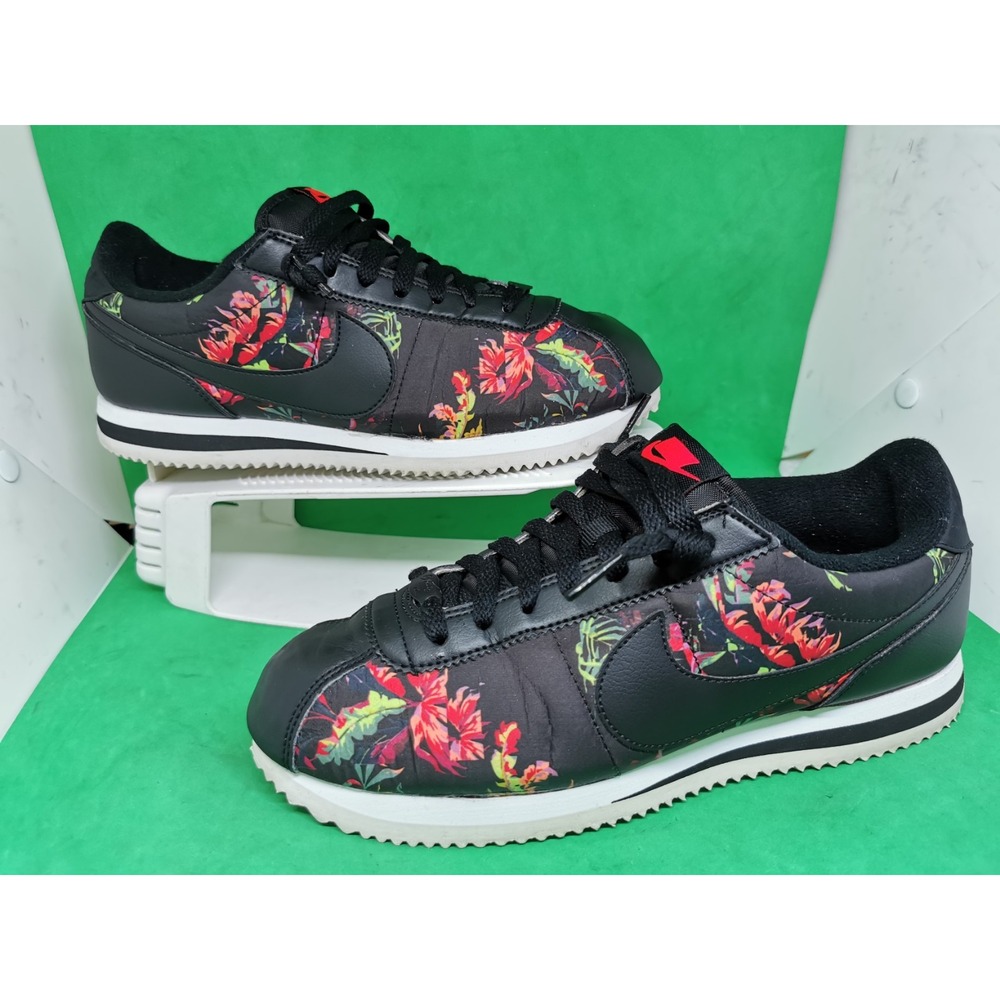 Nike Cortez Basic Floral Pack 2019 Black Red Shoes BV6067-001 Men Size 8